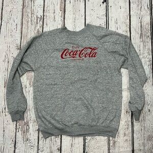 Vintage Coca - Cola Coke Soda Gray 1980s Crewneck Pullover Jumper Sweatshirt